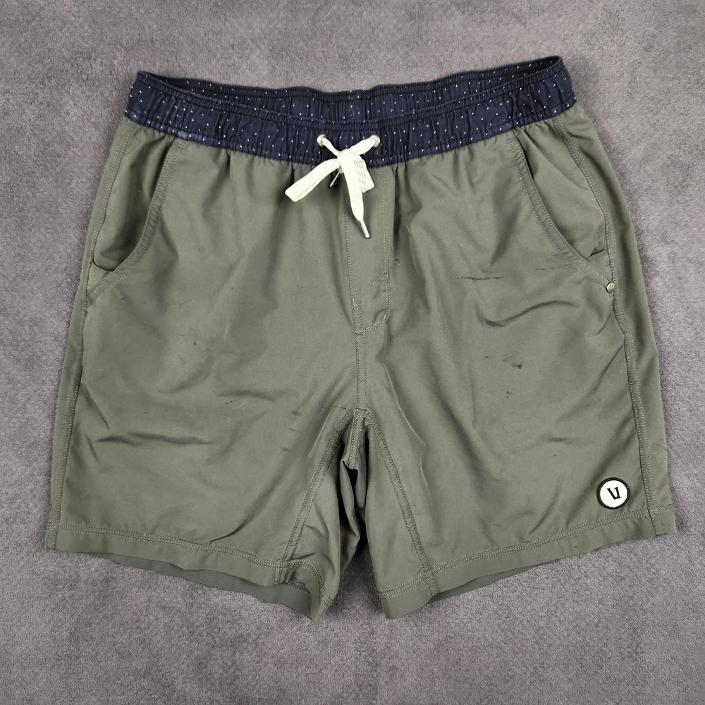 Vuori Kore Short Mens Large Olive Green Athletic Gym Training Lined 7.5 in V302